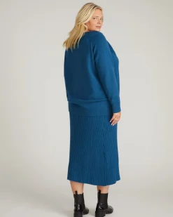 Noomi Cold Shoulder Sweater Deep Teal