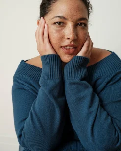 Noomi Cold Shoulder Sweater Deep Teal