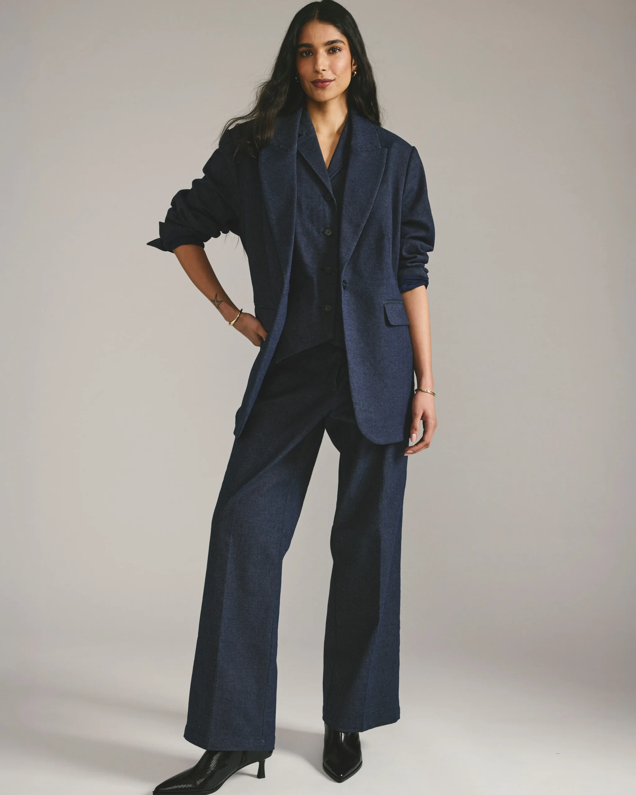 Nova Denim Look Pants Dark Indigo