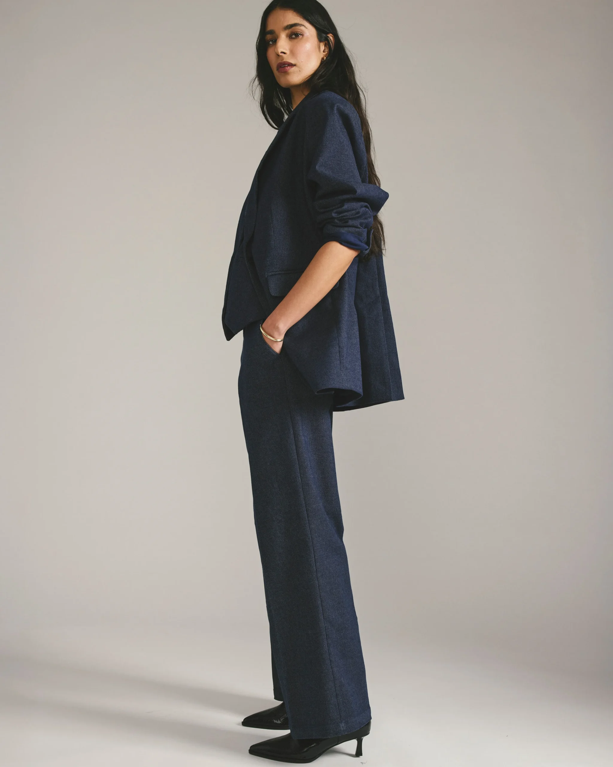 Nova Denim Look Pants Dark Indigo