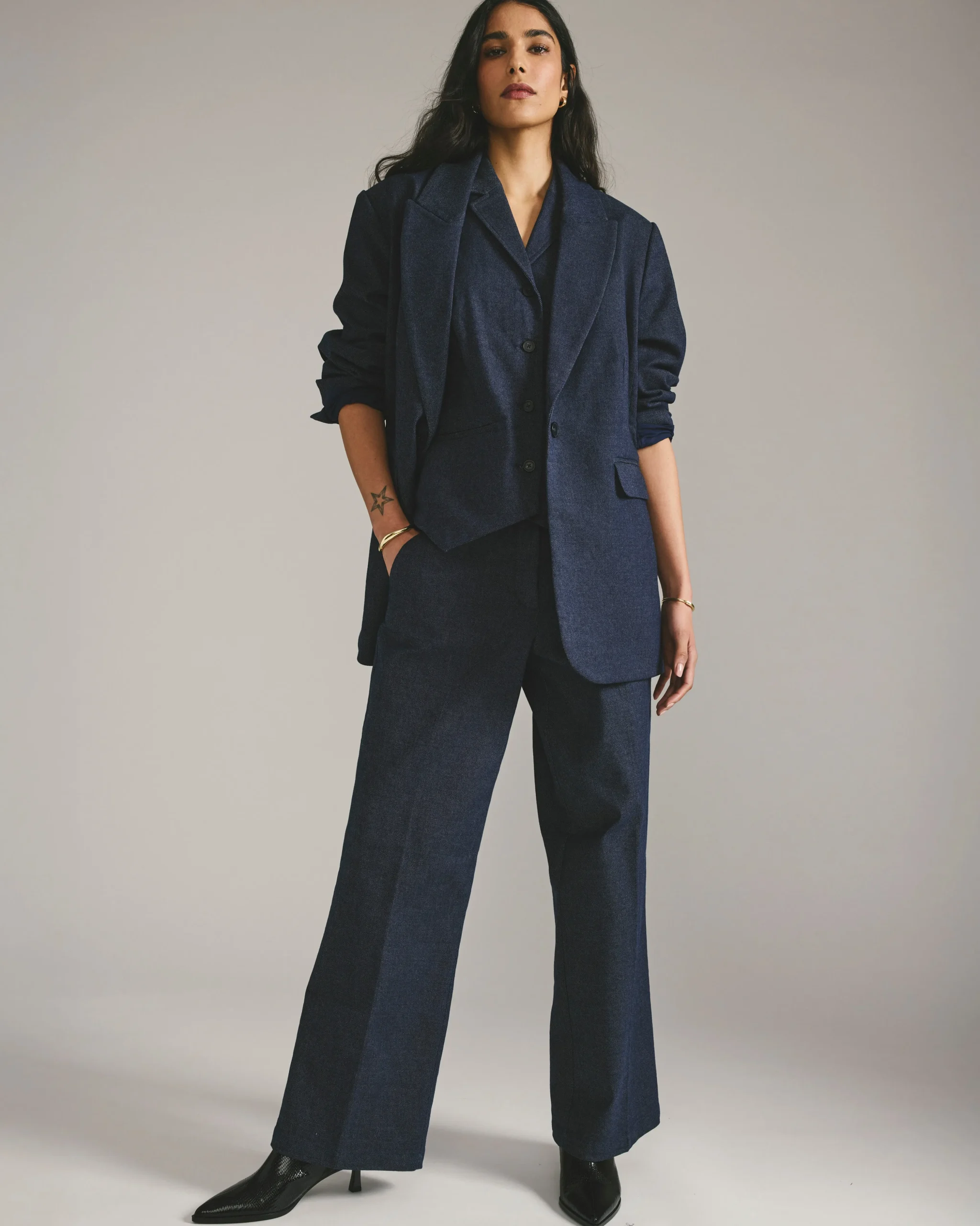 Nova Denim Look Pants Dark Indigo