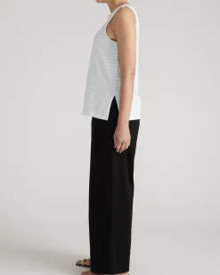 Noyack Breton Stripe Boatneck Tank Pale Blue/White Stripe