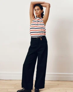 Noyack Breton Stripe Boatneck Tank Red/White/Blue Stripe