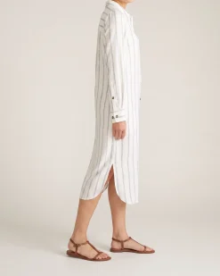 Odeon Linen Blend Shirtdress Mayfair Stripe
