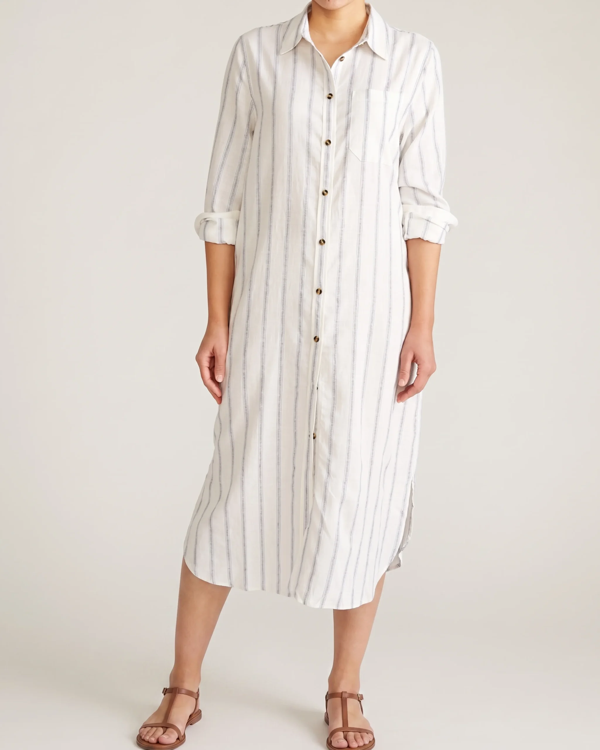 Odeon Linen Blend Shirtdress Mayfair Stripe