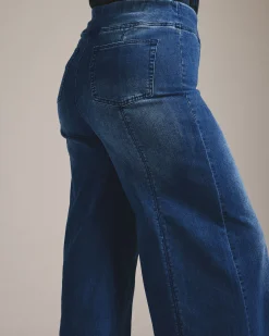 Olivia Pintuck Wide Leg Jeans True Blue