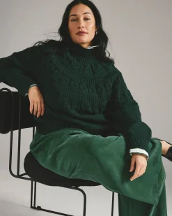Palais Cooling Cupro Wide Leg Pant Forest Green