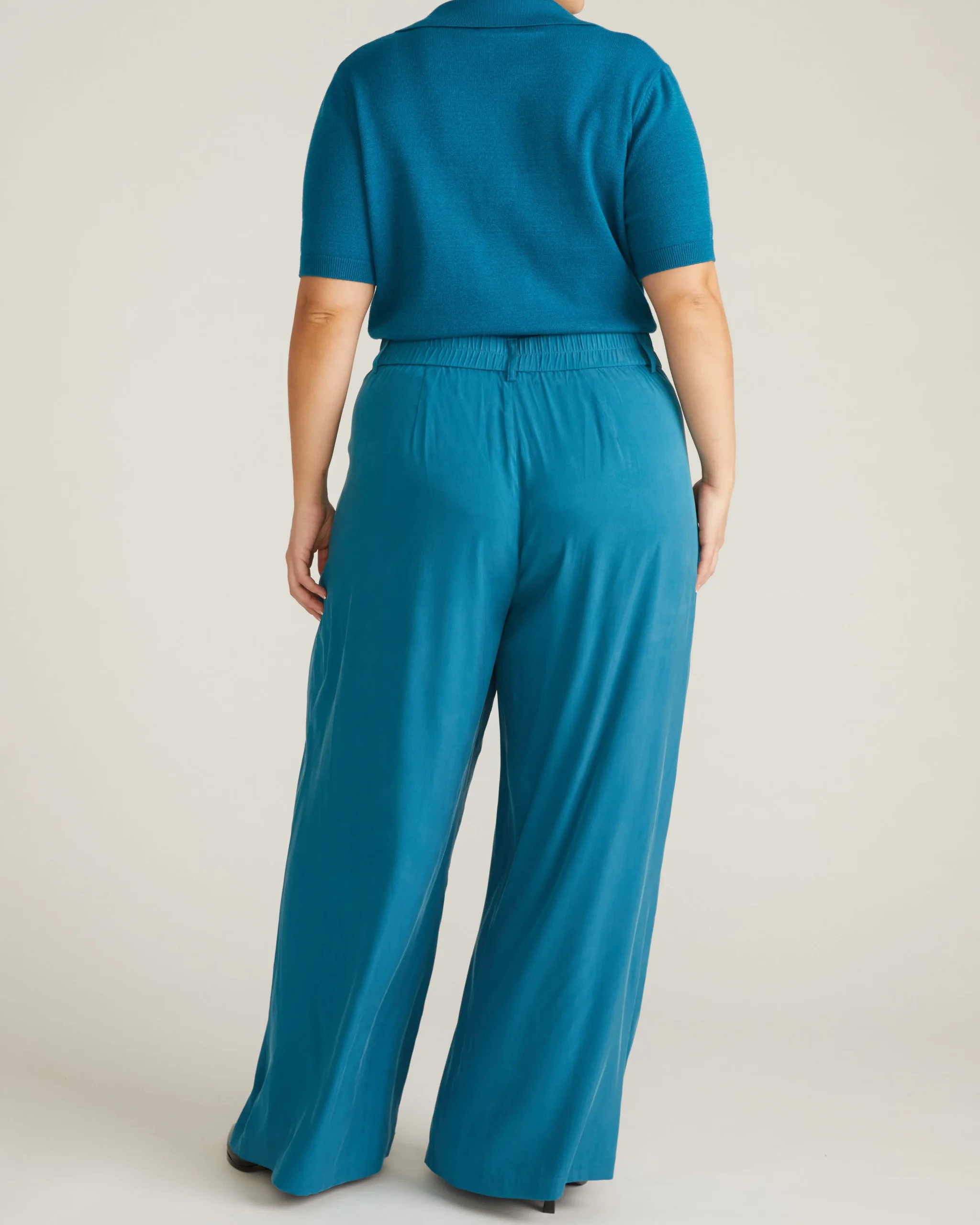 Palais Cooling Cupro Wide Leg Pant Blue Beetle