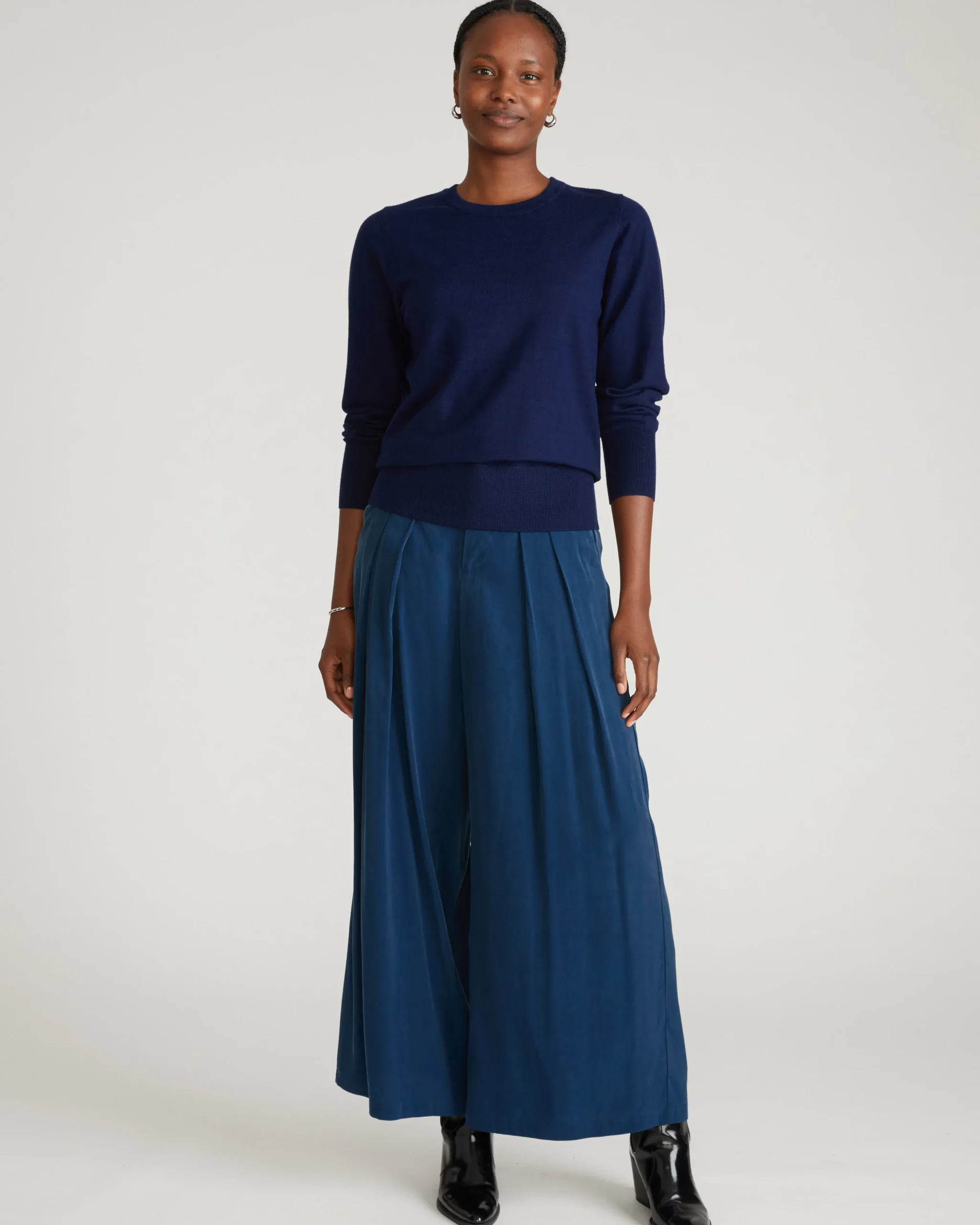 Palais Cooling Cupro Wide Leg Pant Pageant Blue