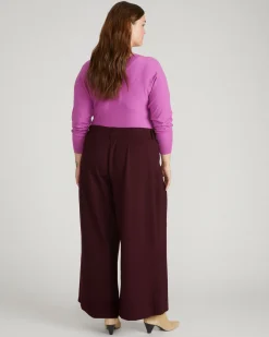 Palais Wide Leg Ponte Pants Black Cherry
