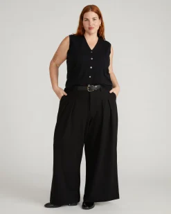 Palais Wide Leg Ponte Pants Black