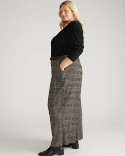Palais Wide Leg Ponte Pants British Plaid