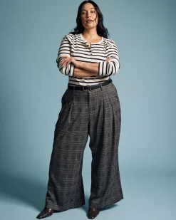 Palais Wide Leg Ponte Pants British Plaid