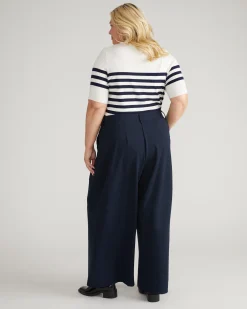 Palais Wide Leg Ponte Pants Navy
