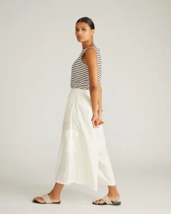 Palazzo Cargo Linen Blend Pant Natural White