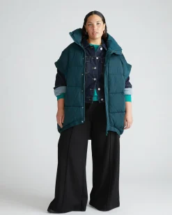 Pam Pintuck Wide Leg Ponte Pants Black