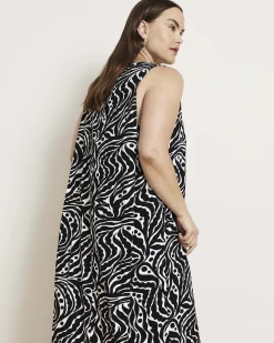 Pearl Divine Jersey Dress Black Bosco Print