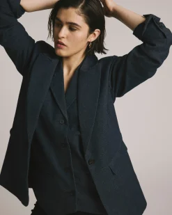 Percy Denim Look Blazer Dark Indigo