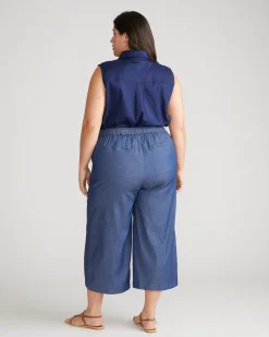 Perfect Tencel Chambray Culottes Midnight Blue