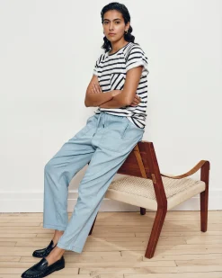 Perfect Tencel Chambray Off-Duty Pants Morning Blue
