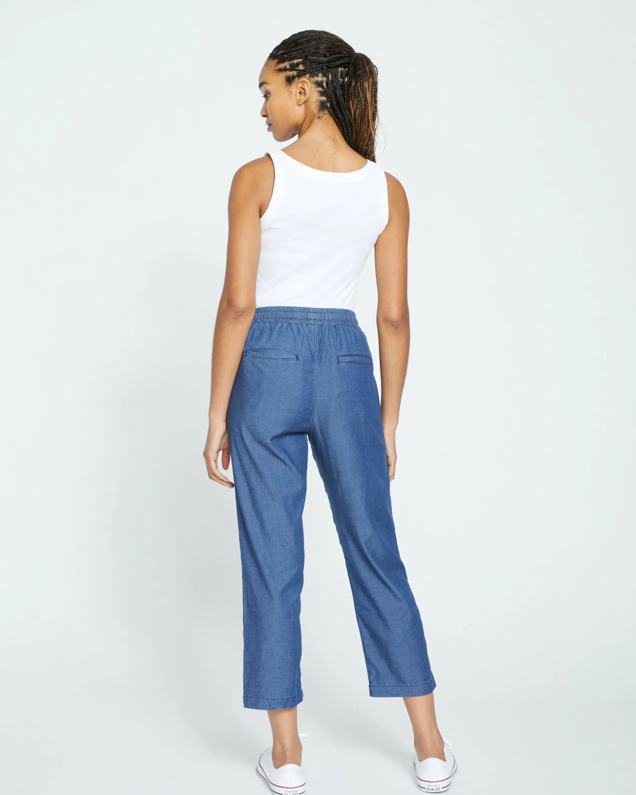 Perfect Tencel Chambray Off-Duty Pants Midnight Blue