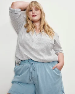 Perfect Tencel Chambray Shorts Morning Blue