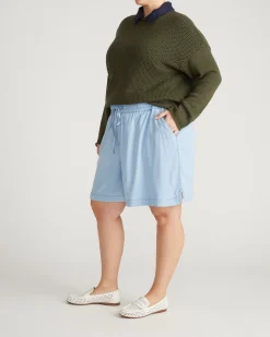 Perfect Tencel Chambray Shorts Morning Blue