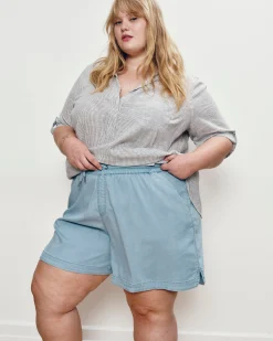 Perfect Tencel Chambray Shorts Morning Blue