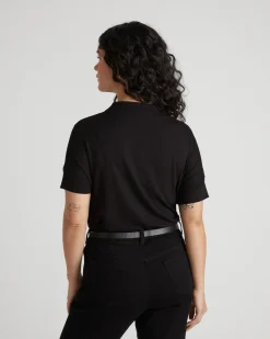 Petra Liquid Jersey Top Black