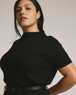 Petra Liquid Jersey Top Black