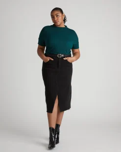 Petra Liquid Jersey Top Forest Green
