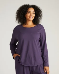 Pina Long Sleeve Lounge Tee Anthracite
