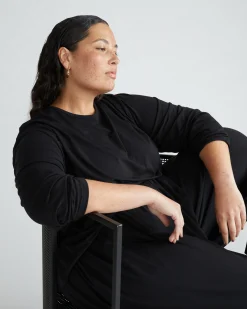 Pina Long Sleeve Lounge Tee Black
