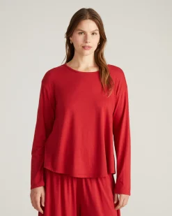 Pina Long Sleeve Lounge Tee Raspberry