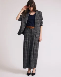 4 Pocket Ponte Blazer British Plaid