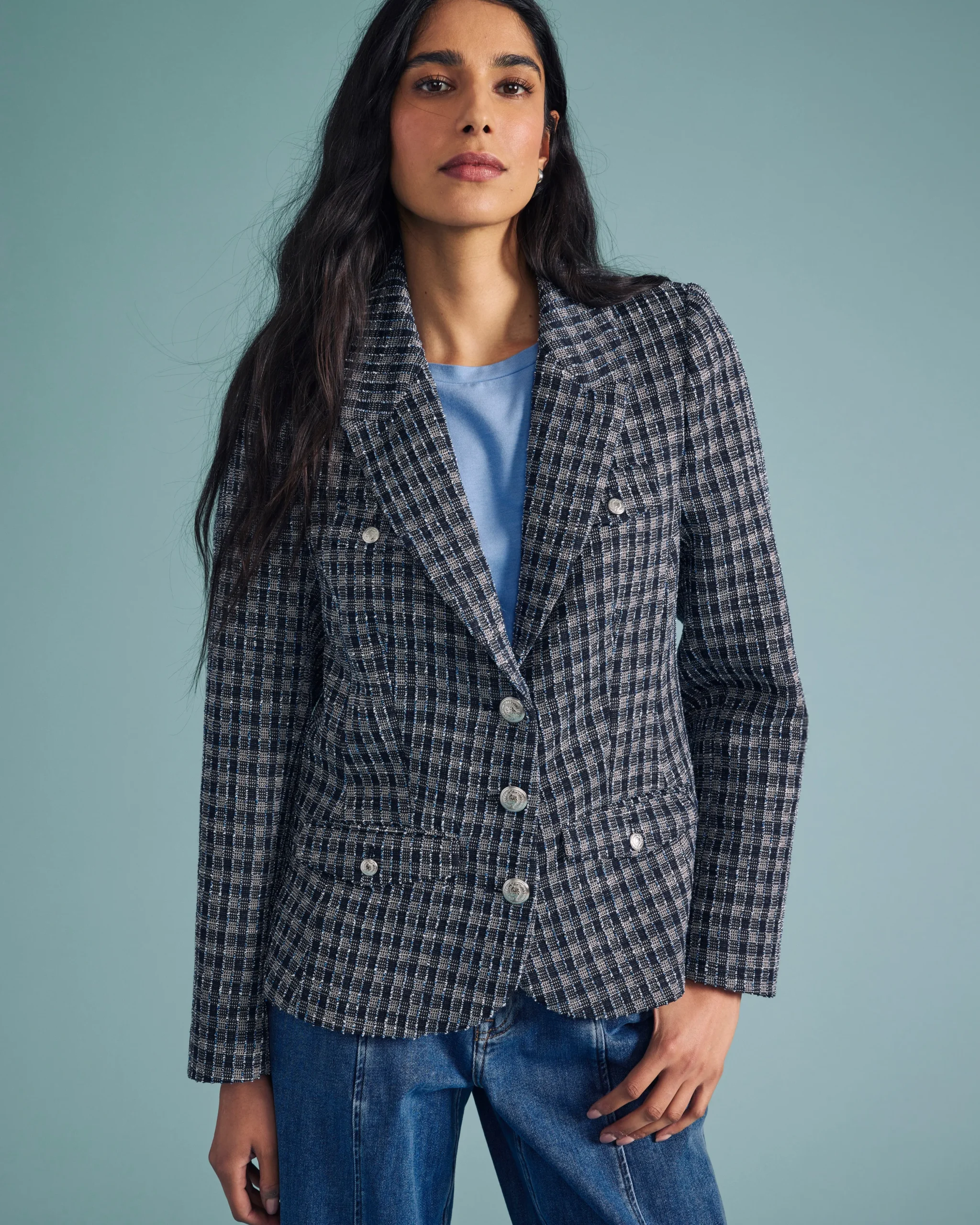 4 Pocket Ponte Blazer French Tweed