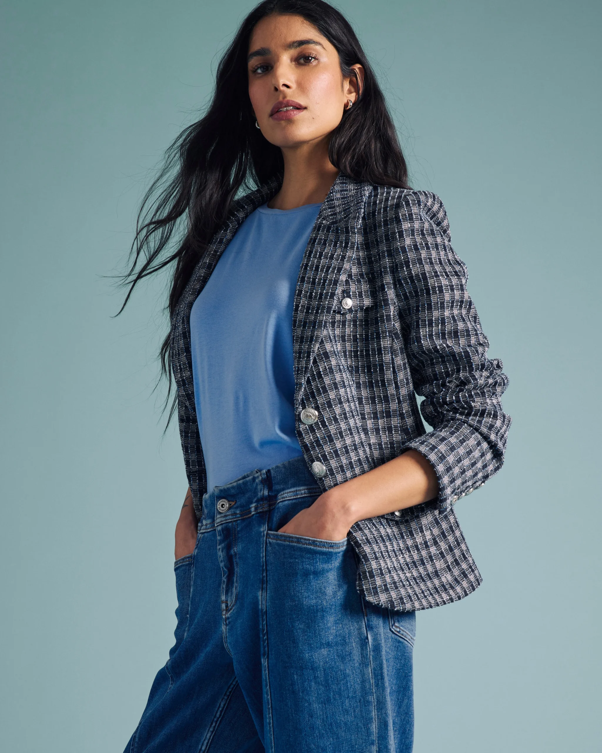 4 Pocket Ponte Blazer French Tweed