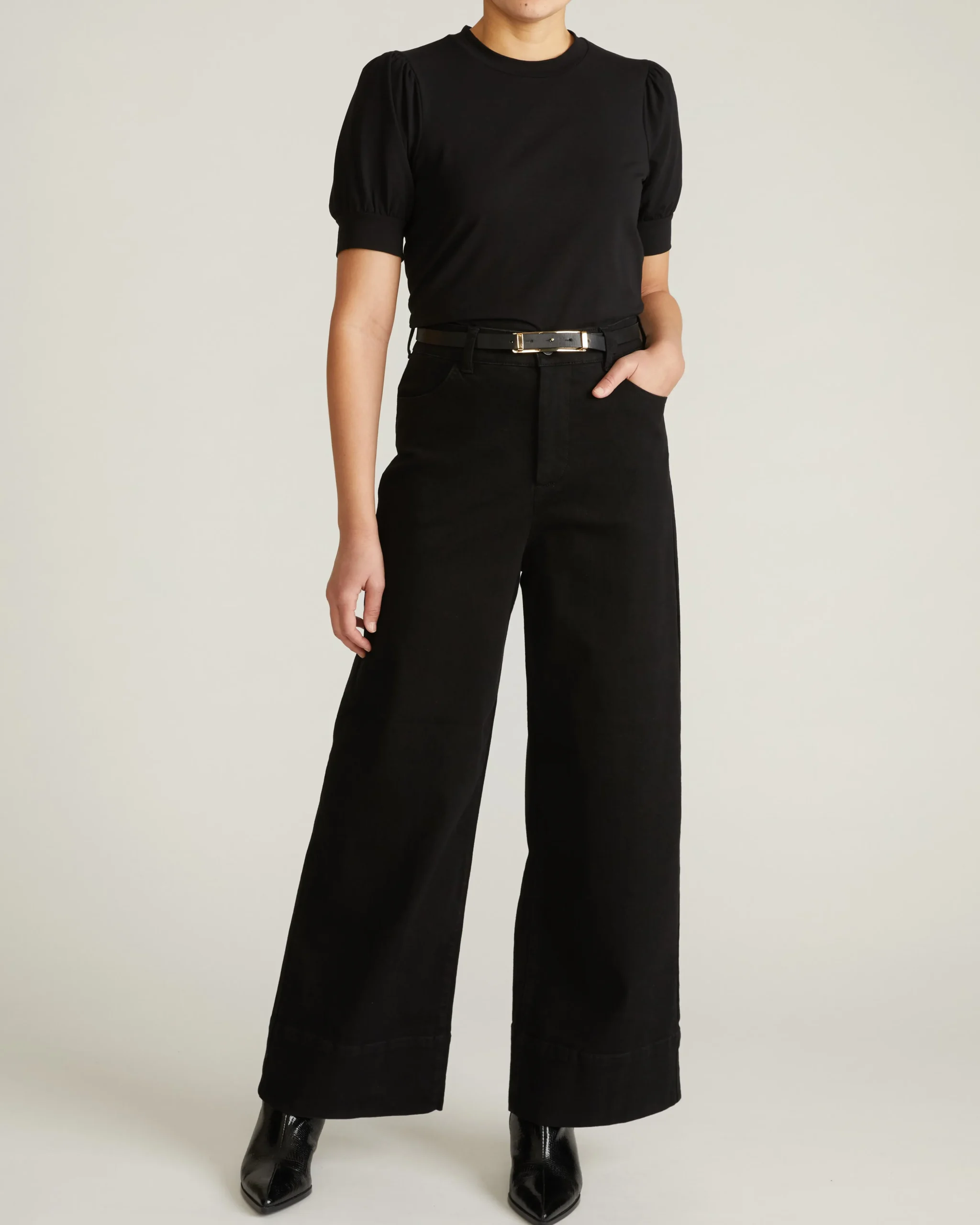 Pouf Sleeve Tee Black