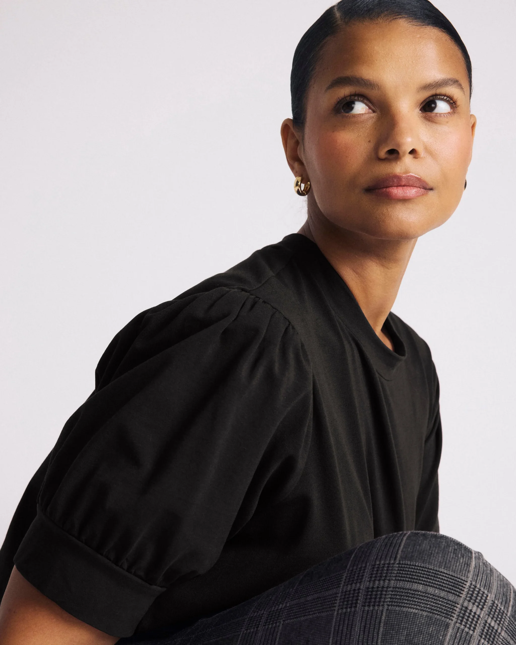 Pouf Sleeve Tee Black