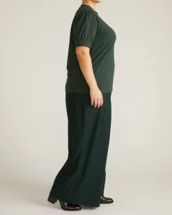 Pouf Sleeve Tee Forest Green