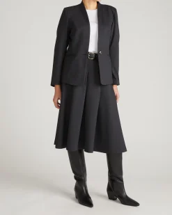 PowerPonte Denim Collarless Blazer Charcoal