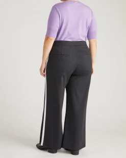 PowerPonte Denim Stephanie Pants Charcoal with Black/White Stripe