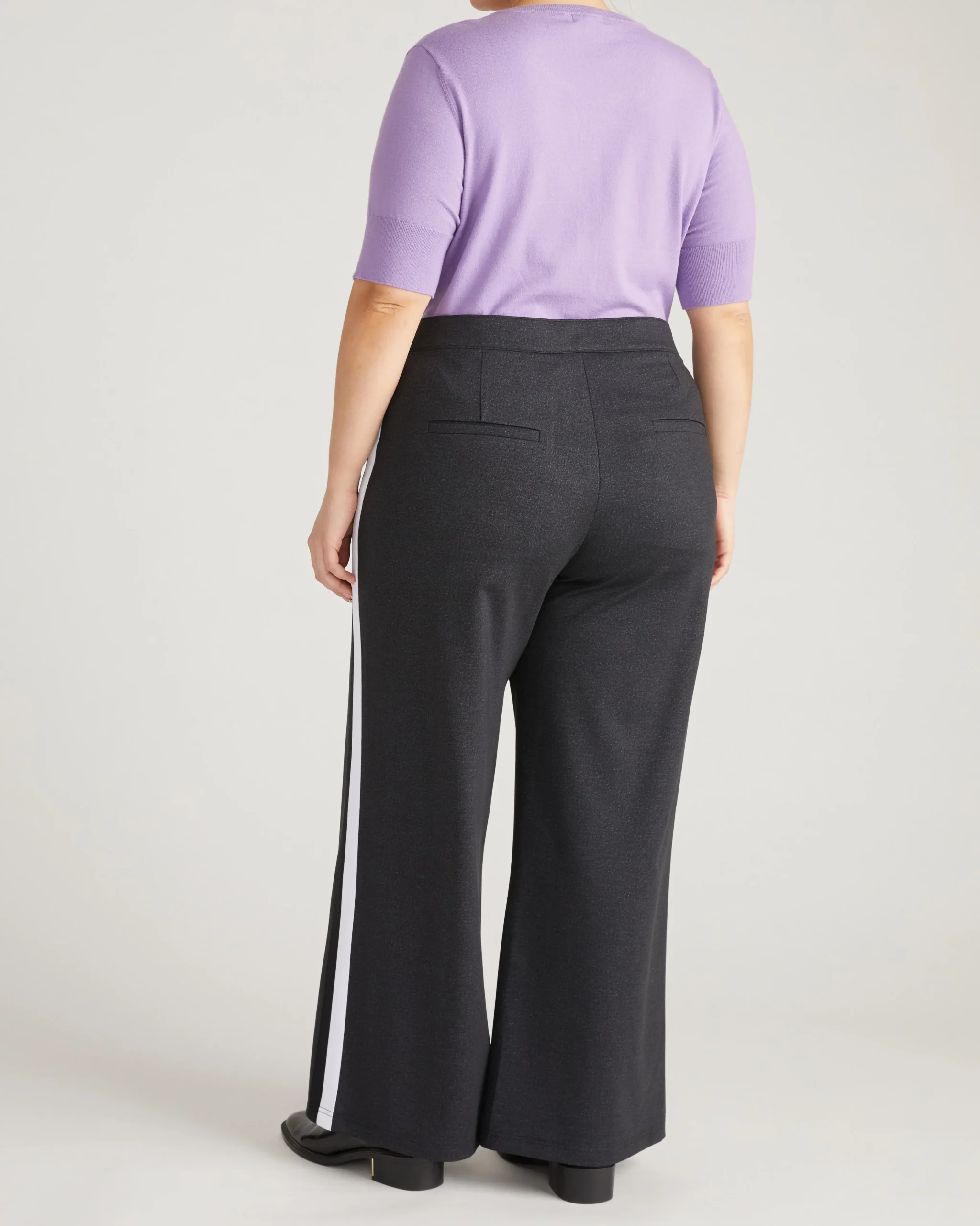 PowerPonte Denim Stephanie Pants Charcoal with Black/White Stripe