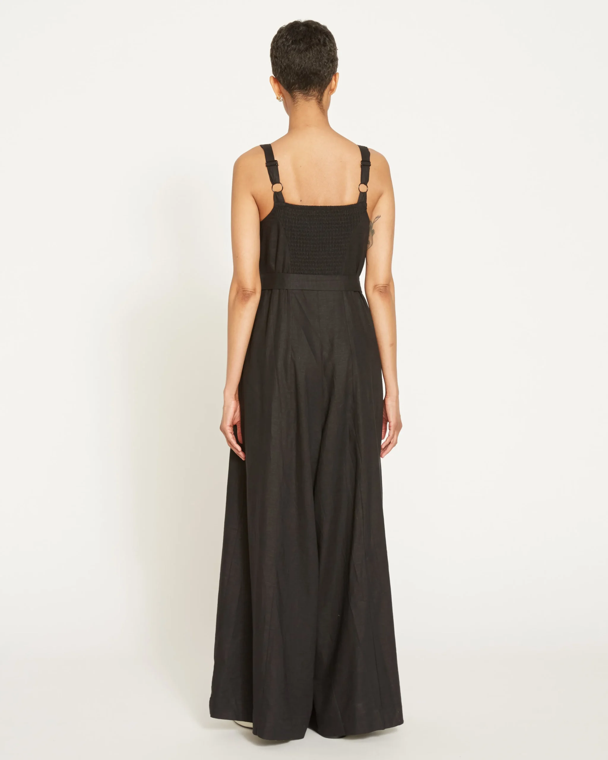 Promenade Linen Blend Jumpsuit Black