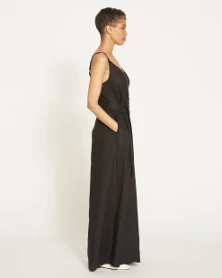 Promenade Linen Blend Jumpsuit Black