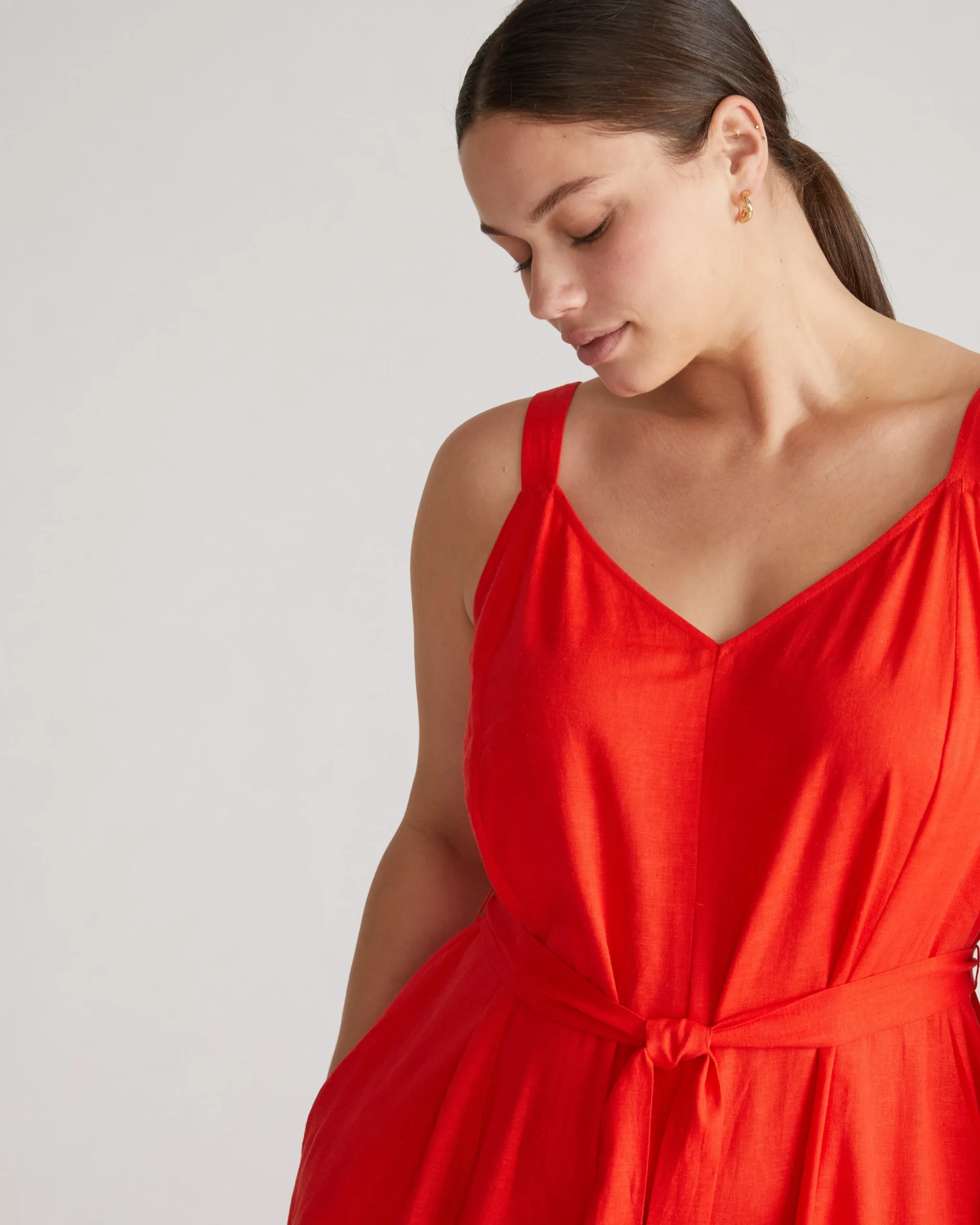 Promenade Linen Blend Jumpsuit Shoreline Sunset