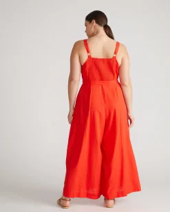 Promenade Linen Blend Jumpsuit Shoreline Sunset