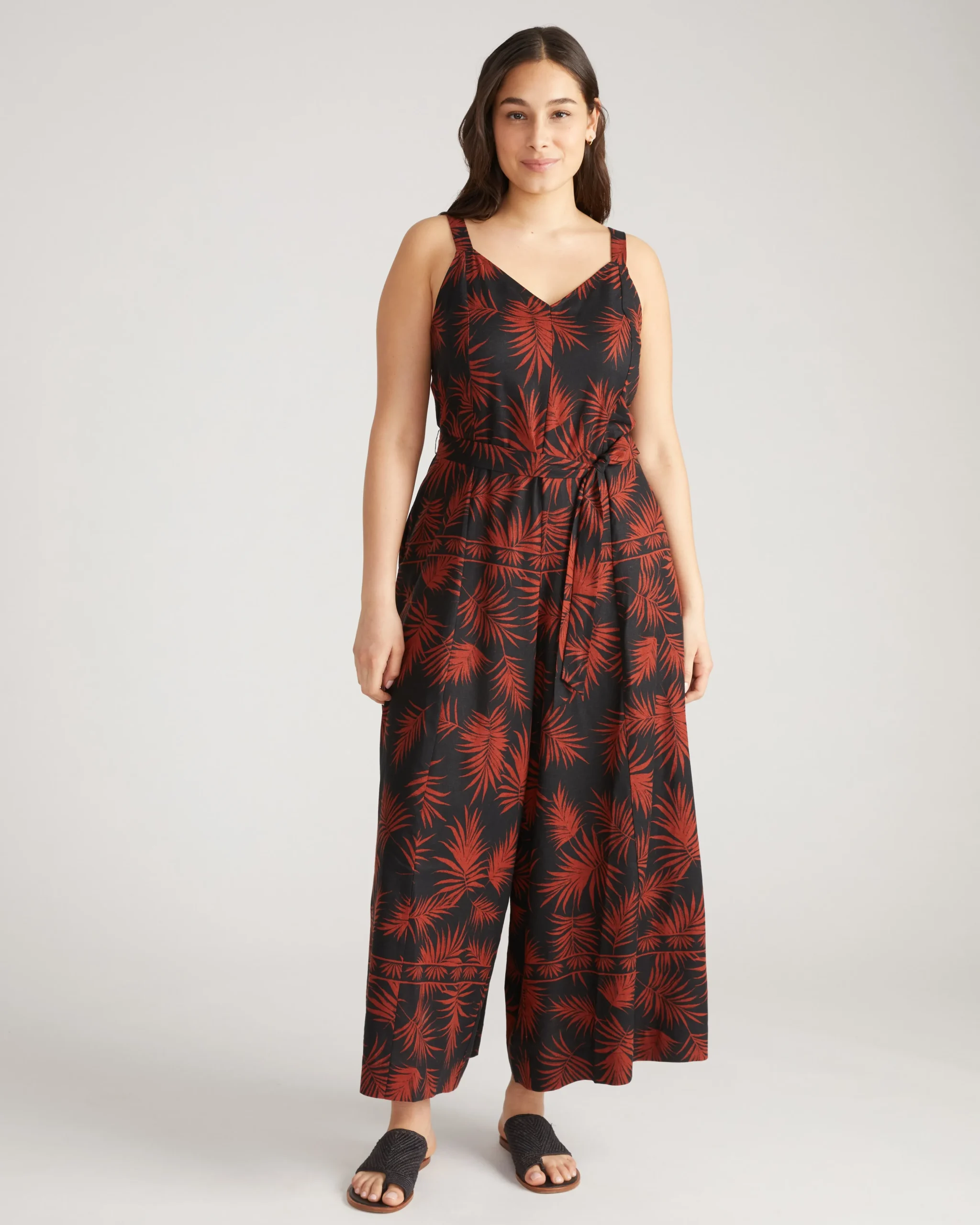 Promenade Linen Blend Jumpsuit Bohem Print