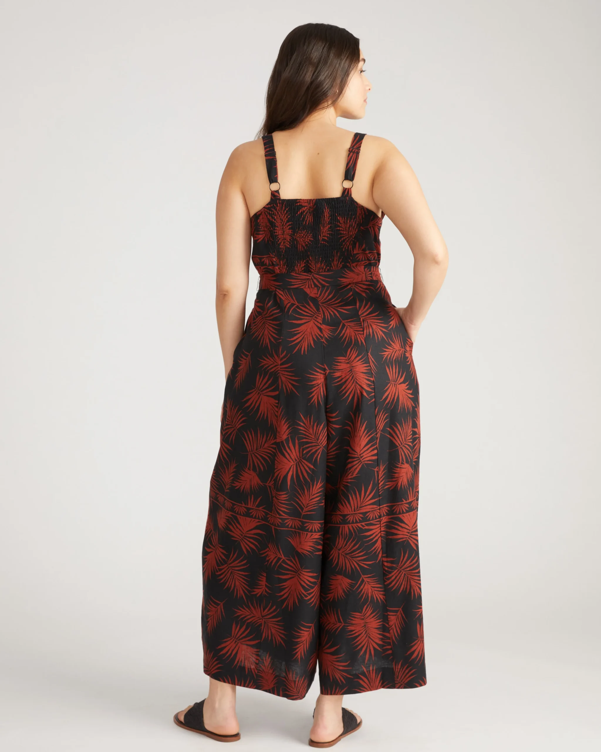 Promenade Linen Blend Jumpsuit Bohem Print
