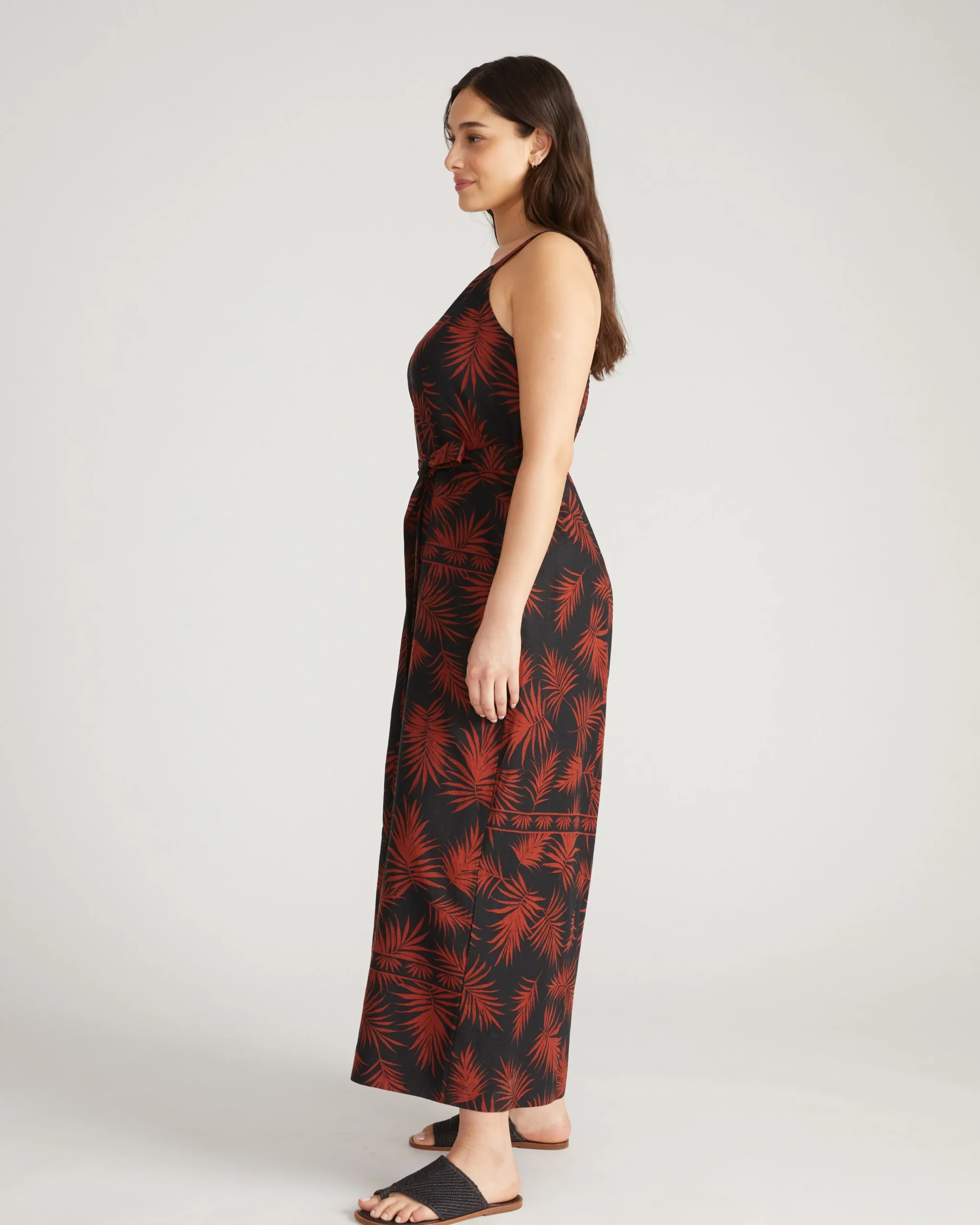 Promenade Linen Blend Jumpsuit Bohem Print